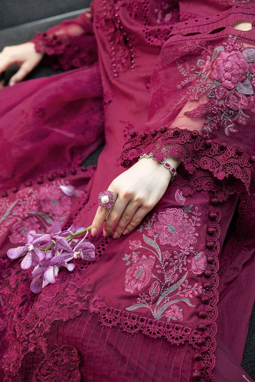 MARIA B EID COLLECTION UNSTITCHED EL-23-09-Magenta - Riwayat-e-khas
