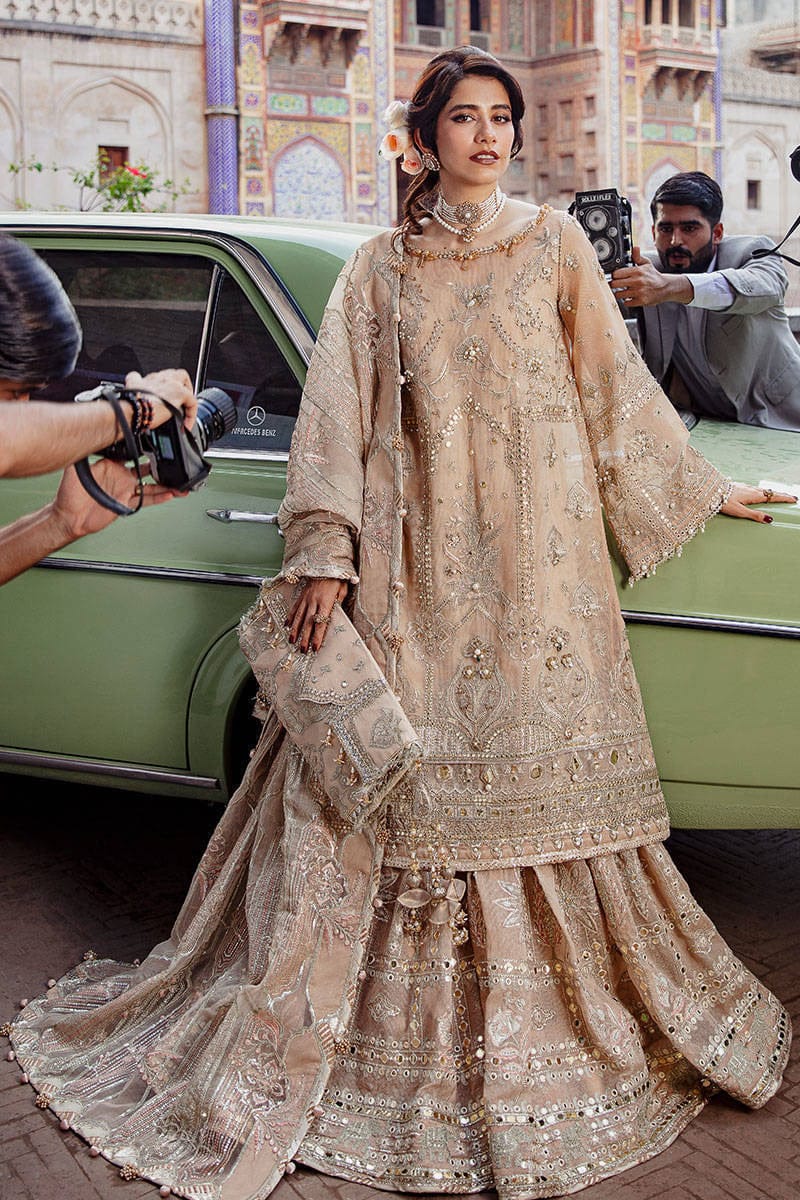Mohsin Naveed Ranjha – MNR – NOOR JEHAN – ZWU22-12 – Creamy Beige - Riwayat-e-khas