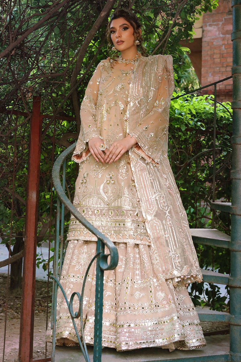 Mohsin Naveed Ranjha – MNR – NOOR JEHAN – ZWU22-12 – Creamy Beige - Riwayat-e-khas