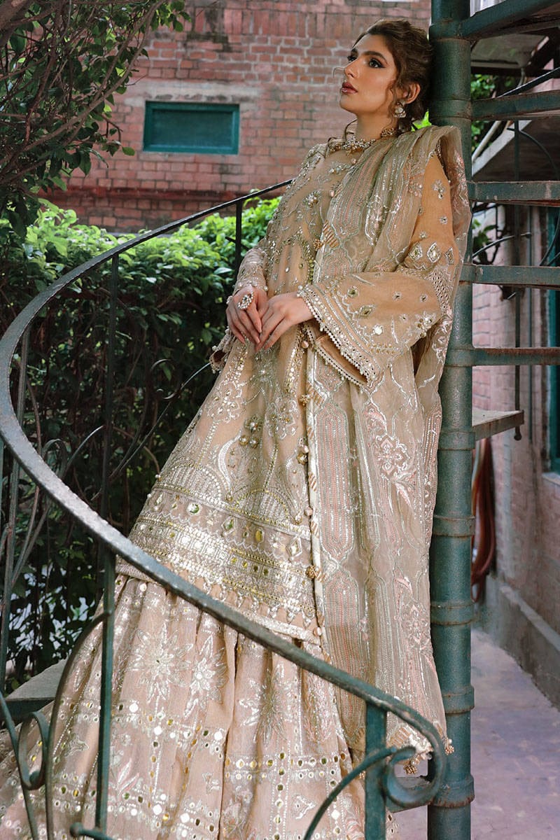 Mohsin Naveed Ranjha – MNR – NOOR JEHAN – ZWU22-12 – Creamy Beige - Riwayat-e-khas
