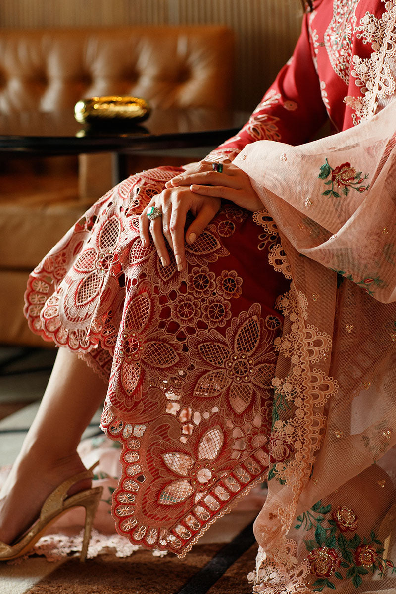 MUSHQ- SCARLET- ASTORIA FESTIVE LAWN '23 - Riwayat-e-khas