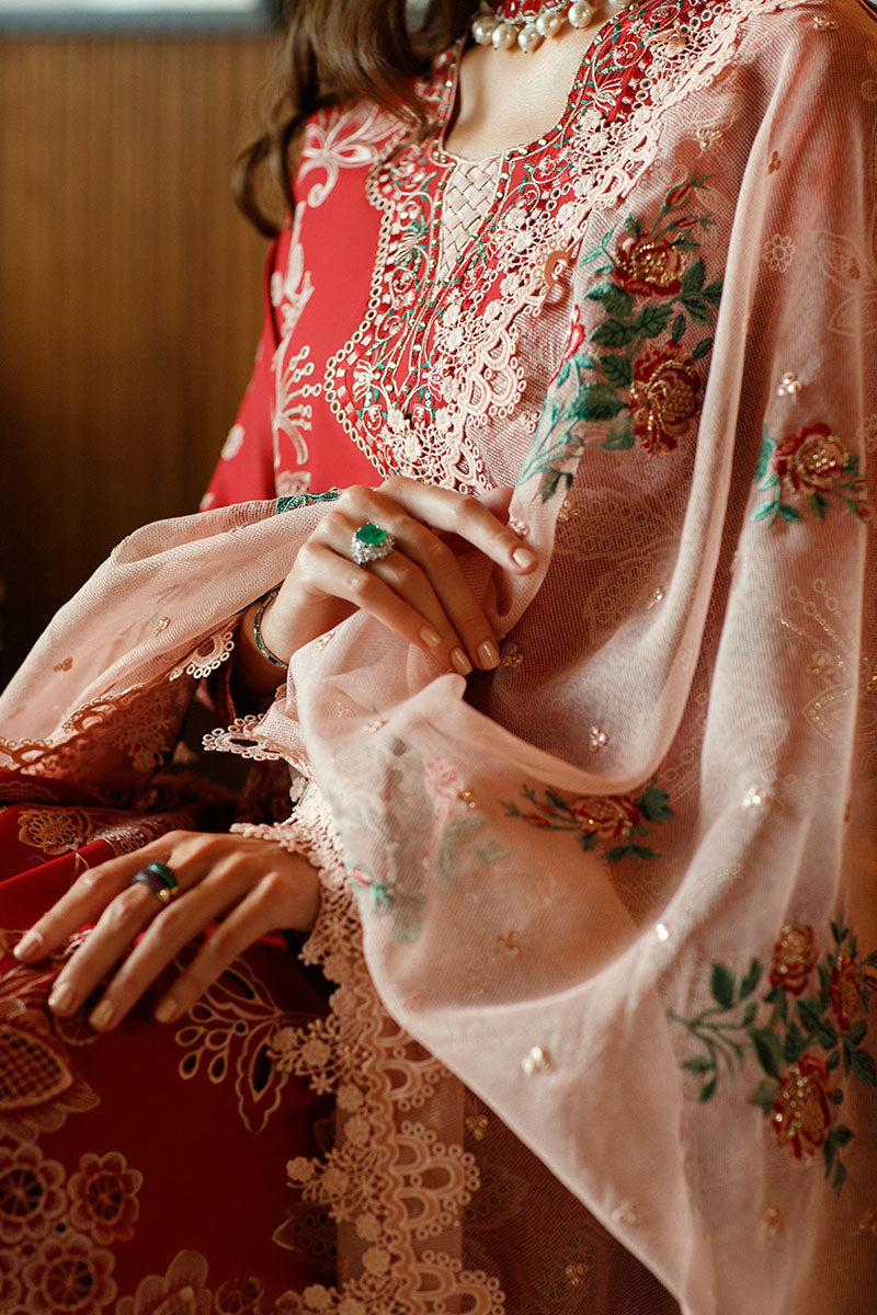 MUSHQ- SCARLET- ASTORIA FESTIVE LAWN '23 - Riwayat-e-khas