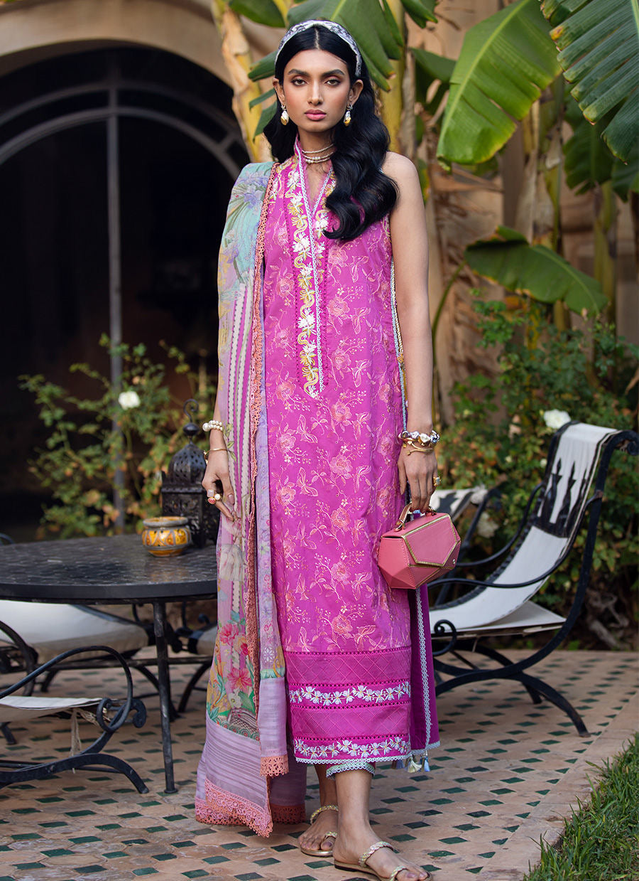 FARAH TALIB AZIZ-MARRAKECH MAGENTA-KESH LAWN'23 - Riwayat-e-khas