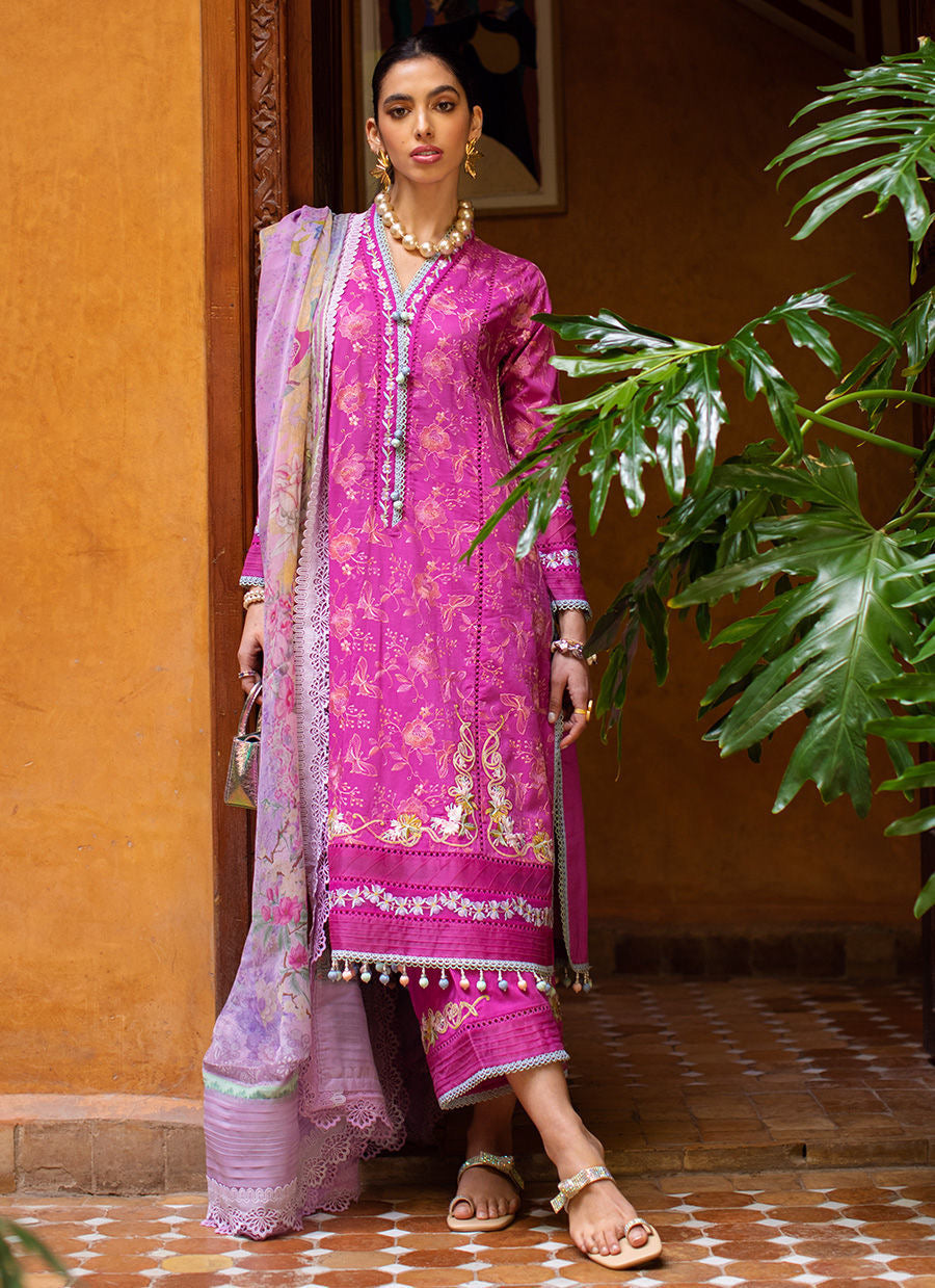 FARAH TALIB AZIZ-MARRAKECH MAGENTA-KESH LAWN'23 - Riwayat-e-khas