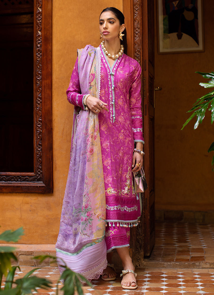 FARAH TALIB AZIZ-MARRAKECH MAGENTA-KESH LAWN'23 - Riwayat-e-khas
