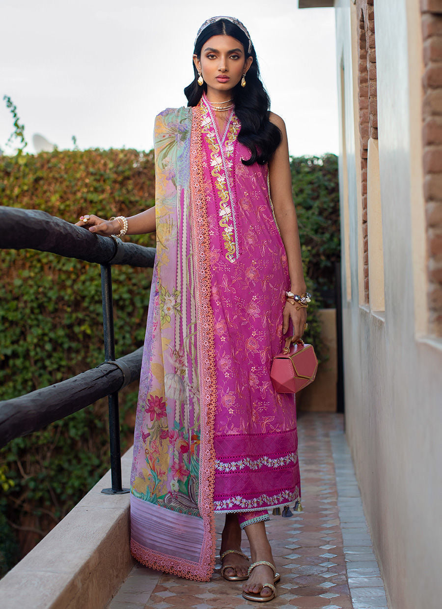 FARAH TALIB AZIZ-MARRAKECH MAGENTA-KESH LAWN'23 - Riwayat-e-khas