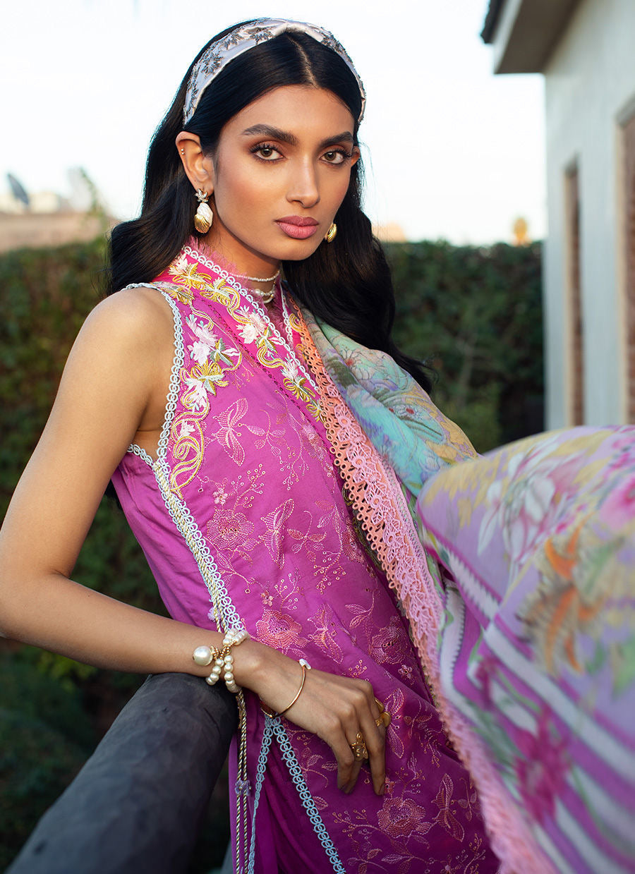 FARAH TALIB AZIZ-MARRAKECH MAGENTA-KESH LAWN'23 - Riwayat-e-khas