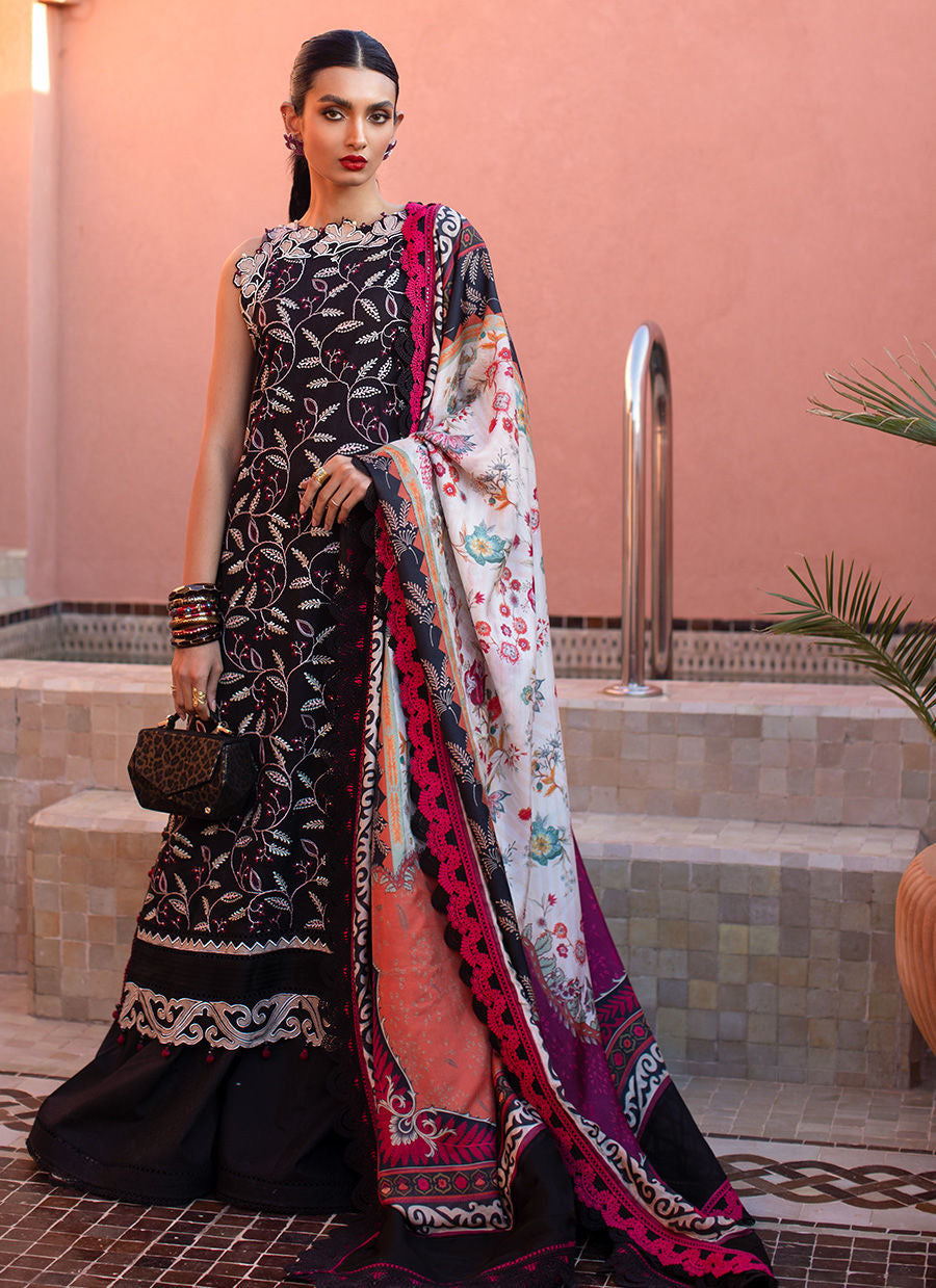 FARAH TALIB AZIZ-NOIR SOUQ -KESH LAWN'23 - Riwayat-e-khas