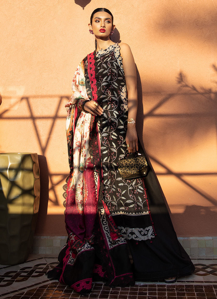 FARAH TALIB AZIZ-NOIR SOUQ -KESH LAWN'23 - Riwayat-e-khas