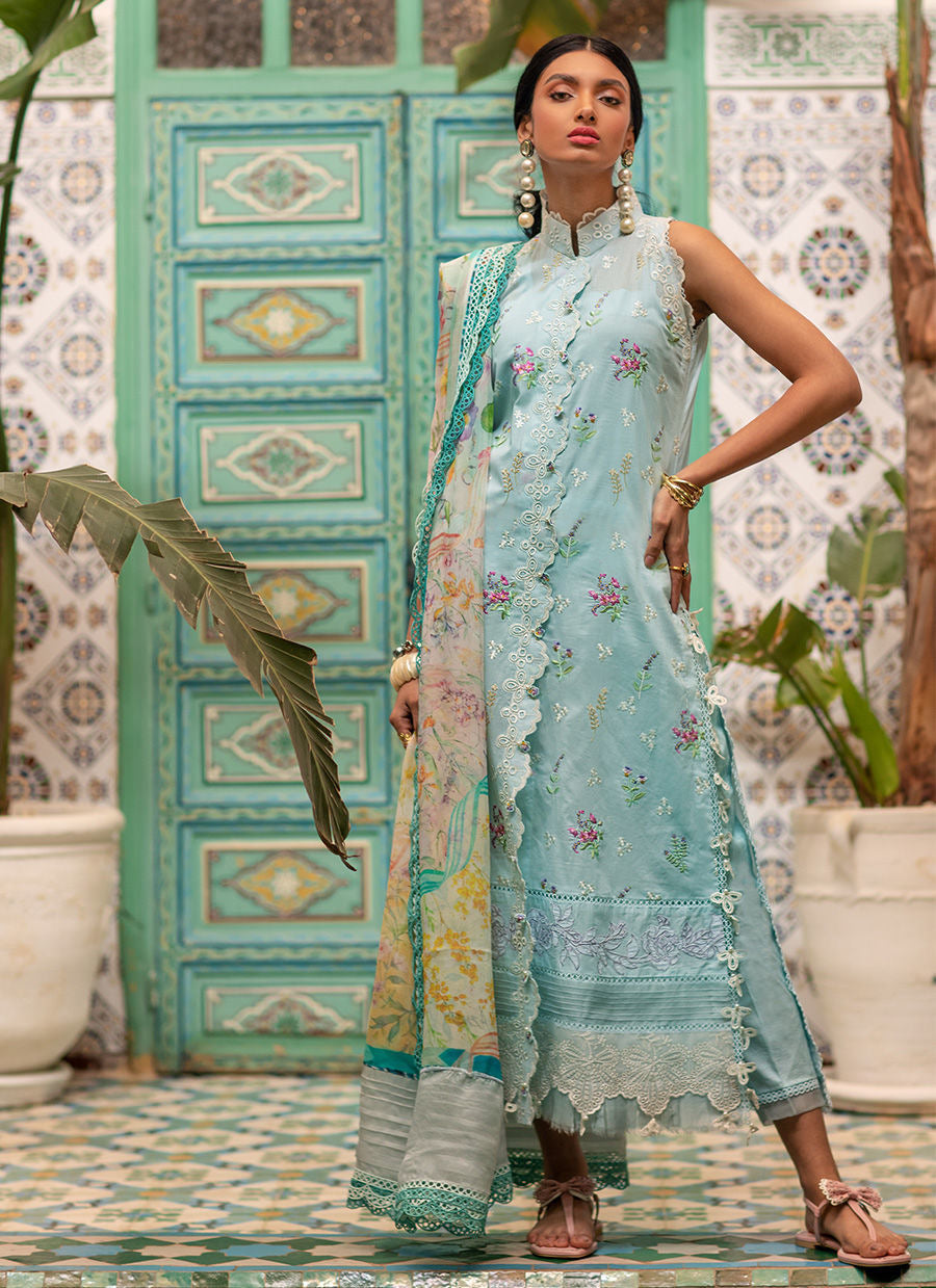 FARAH TALIB AZIZ-BIA SKY-KESH LAWN'23 - Riwayat-e-khas