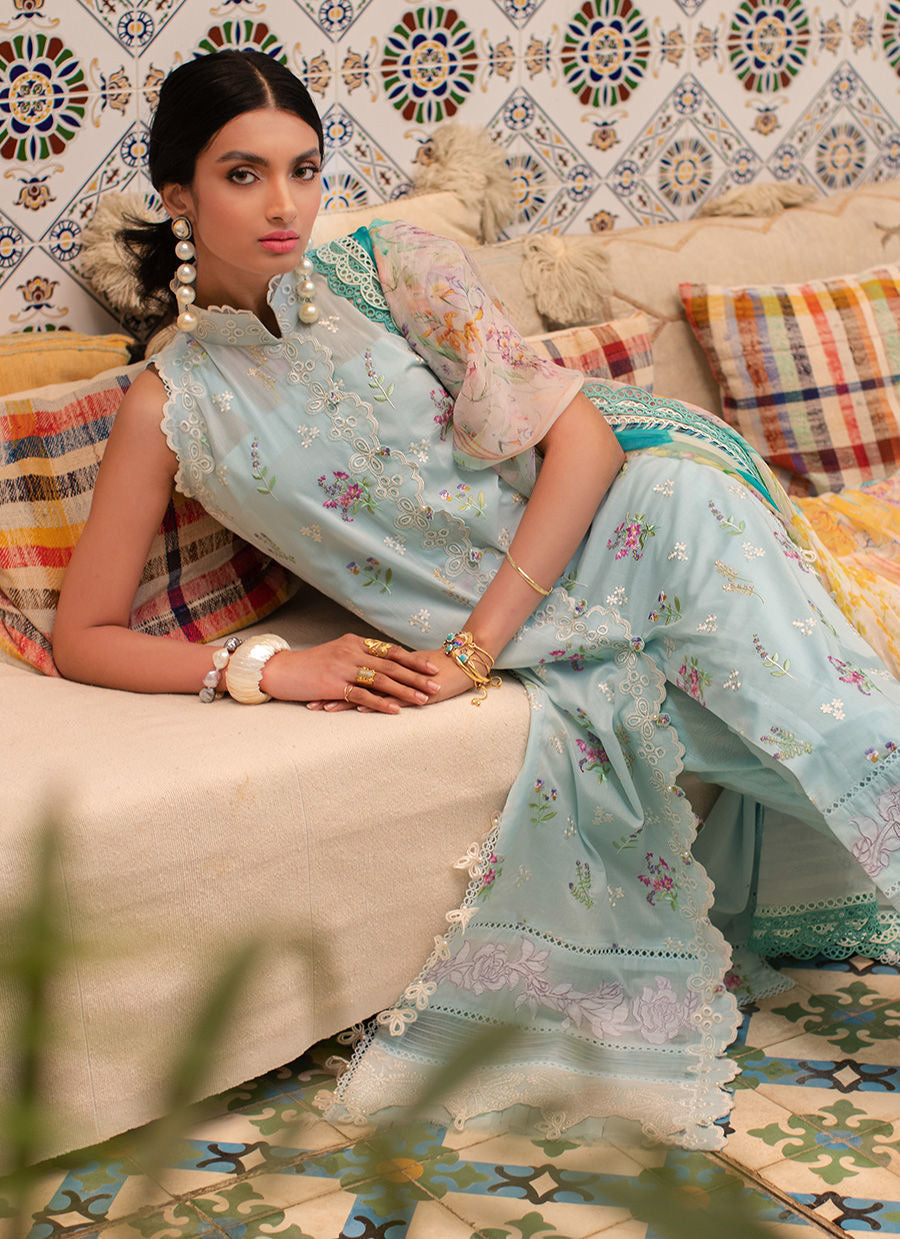 FARAH TALIB AZIZ-BIA SKY-KESH LAWN'23 - Riwayat-e-khas