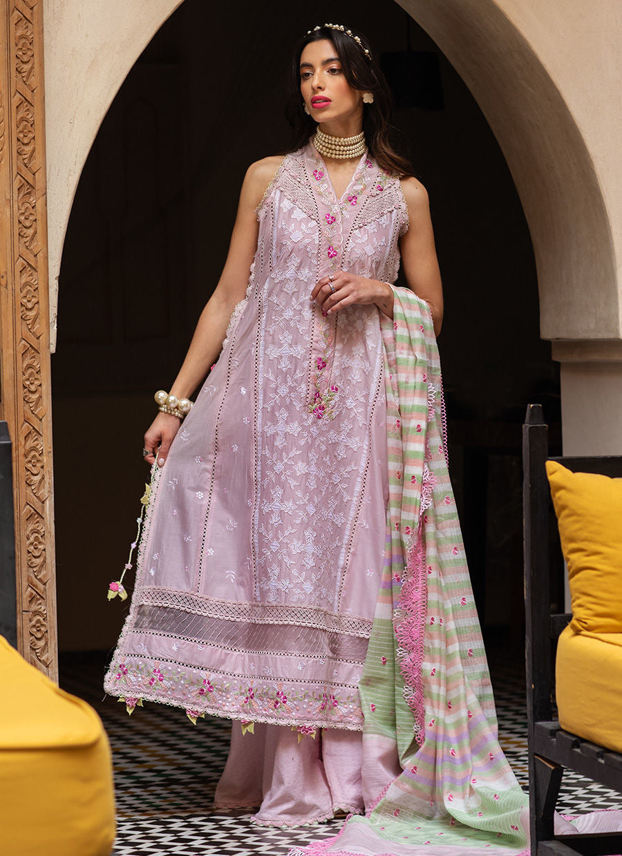 FARAH TALIB AZIZ-SETTI BLUSH -KESH LAWN'23 - Riwayat-e-khas