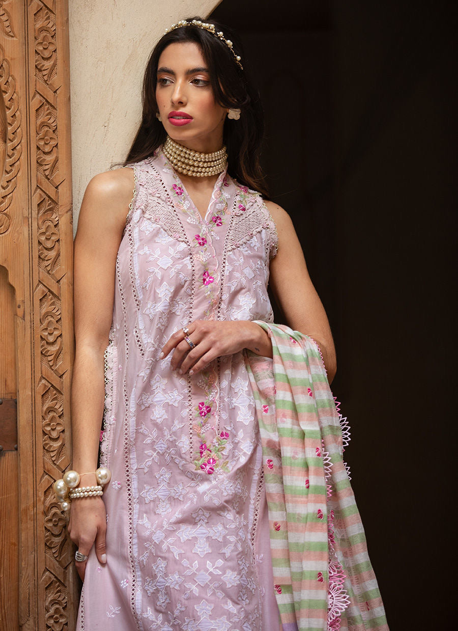 FARAH TALIB AZIZ-SETTI BLUSH -KESH LAWN'23 - Riwayat-e-khas