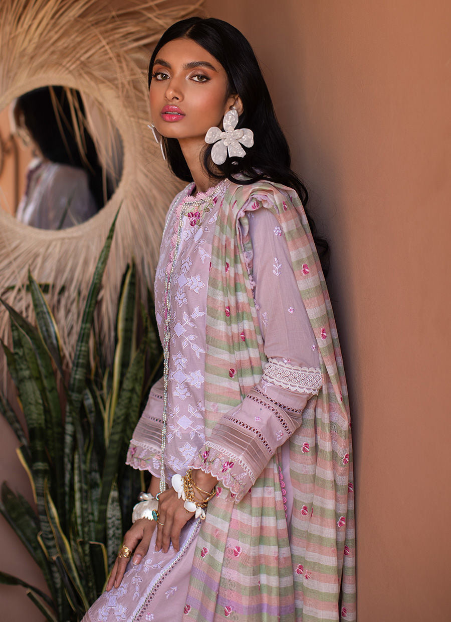 FARAH TALIB AZIZ-SETTI BLUSH -KESH LAWN'23 - Riwayat-e-khas