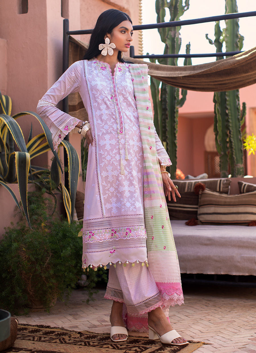 FARAH TALIB AZIZ-SETTI BLUSH -KESH LAWN'23 - Riwayat-e-khas