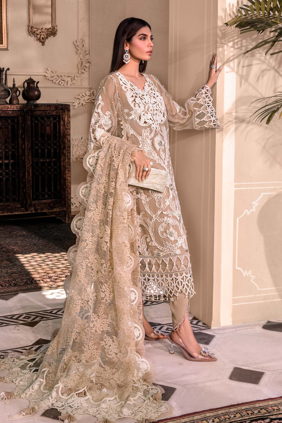 MARIA B Pink BD-2608 UNSTITCHED MBROIDERED - Riwayat-e-khas