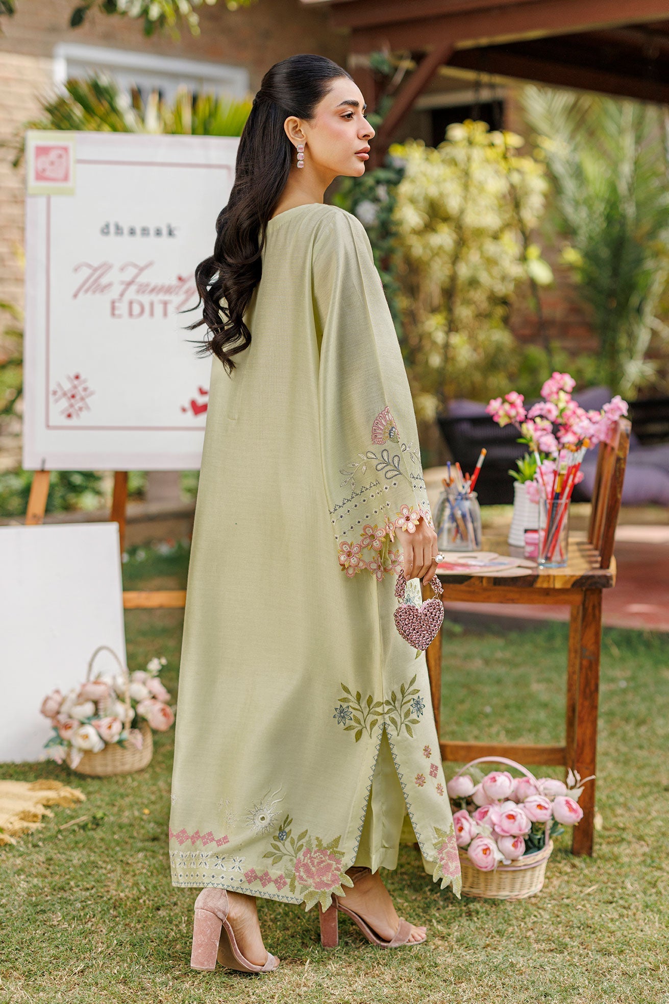 Dhanak | Signature Pret | MINT GREEN 2PCS EMBROIDERED KURTA WITH TROUSER