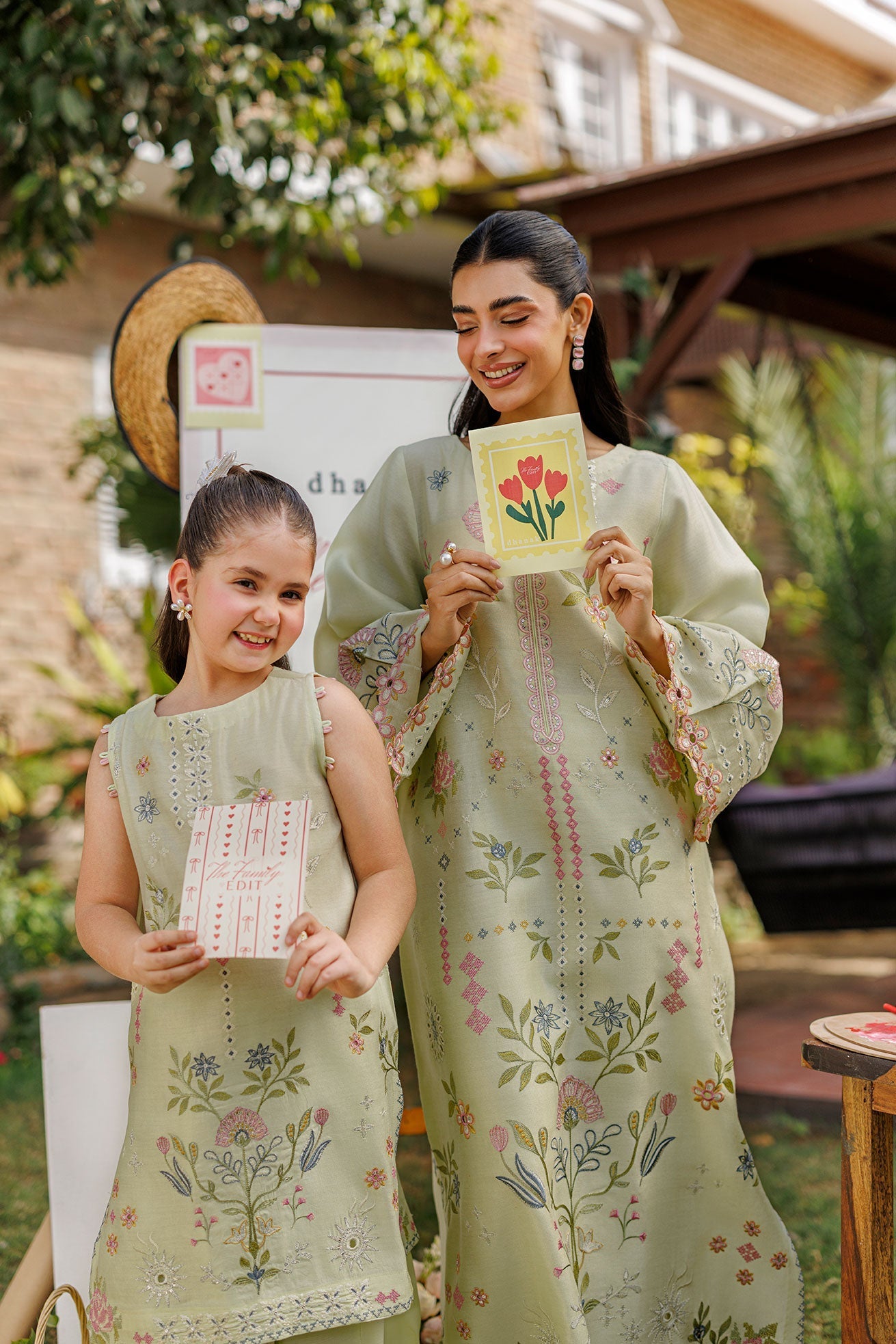 Dhanak | Signature Pret | MINT GREEN 2PCS EMBROIDERED KURTA WITH TROUSER