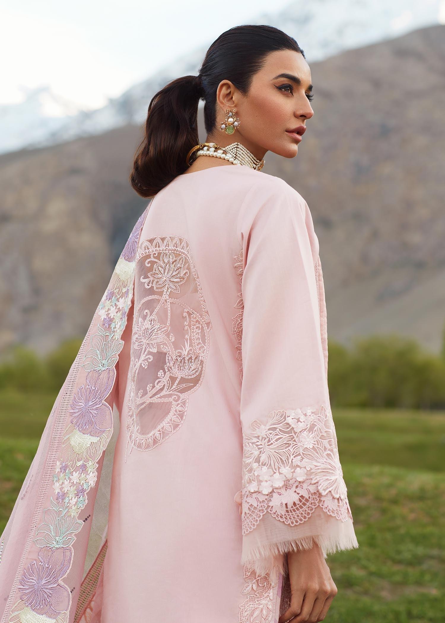 CRIMSON LUXE LAWN Pleated Perfection - D4 B STITCHED - Riwayat-e-khas
