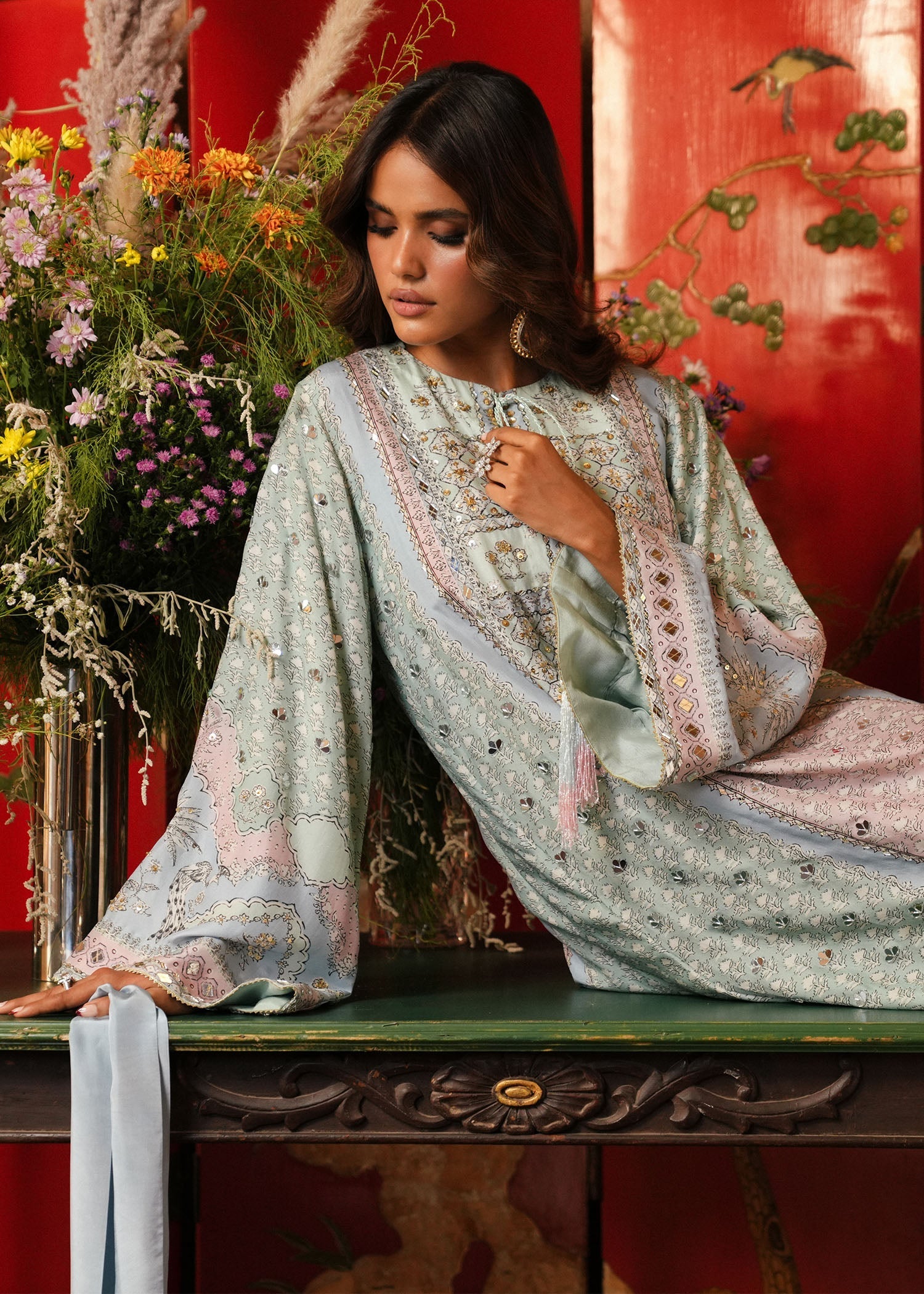 Crimson | Crimson Eid Prints | Jhilmil - Mint