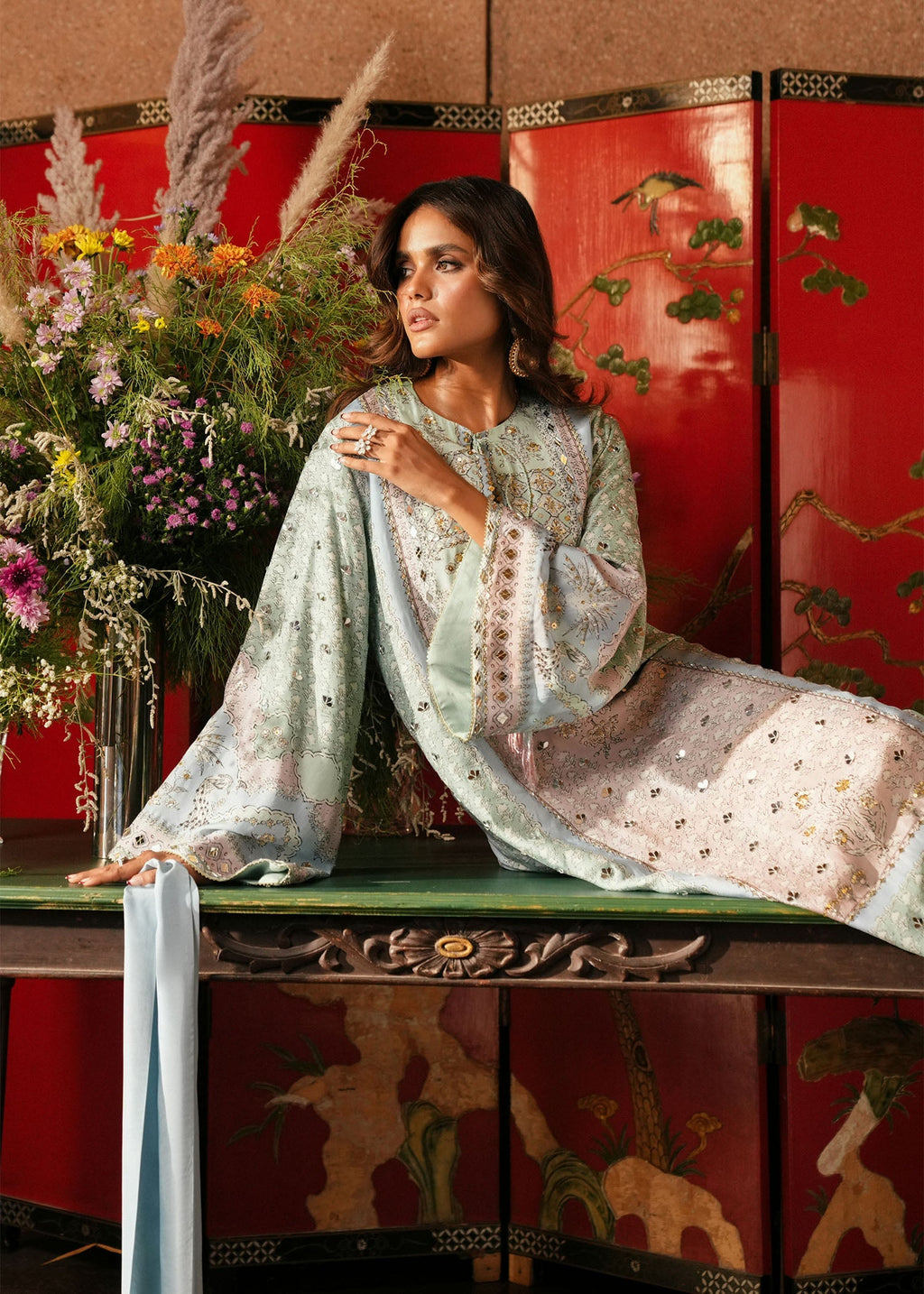 Crimson | Crimson Eid Prints | Jhilmil - Mint