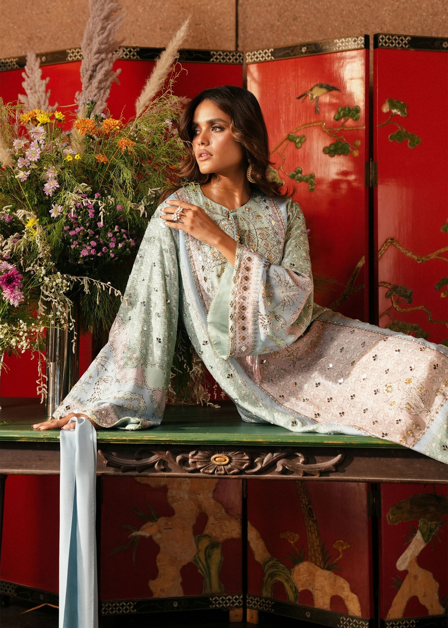 Crimson | Crimson Eid Prints | Jhilmil - Mint