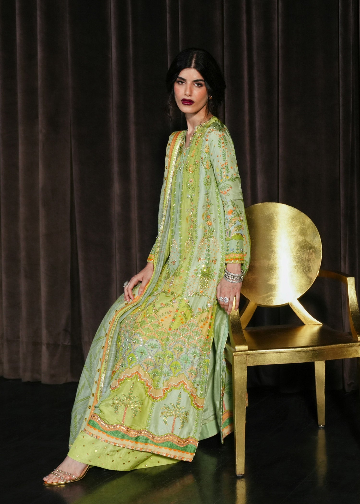 Crimson | Crimson Eid Prints | Rangralli - Lime