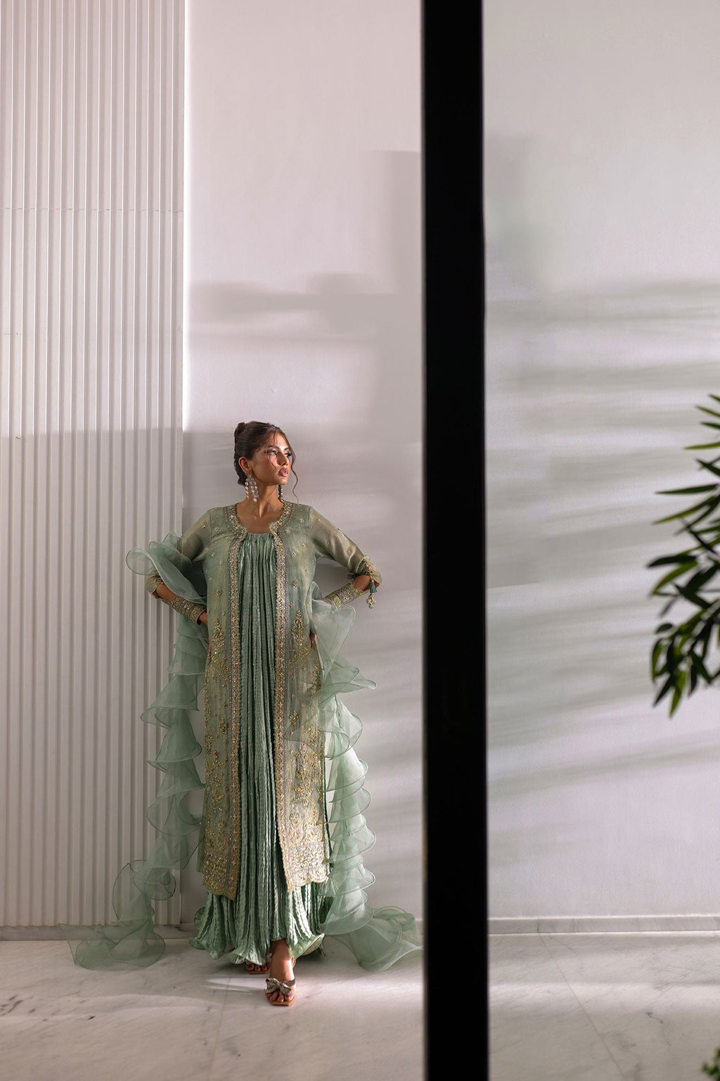 Dhanak | DHANAK COUTURE | Kaira:  SS24HF-3021 LIGHT GREEN 3Pcs