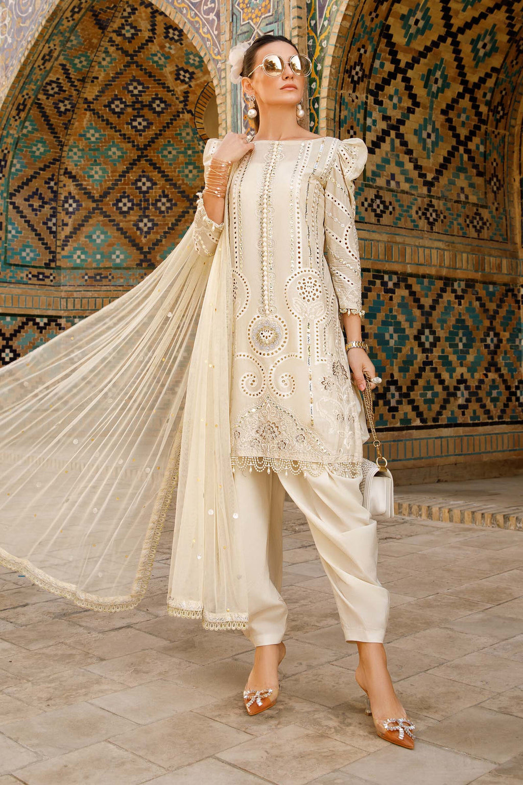 MARIA B EMBROIDED UNSTITCHED LAWN D-2308-A - Riwayat-e-khas