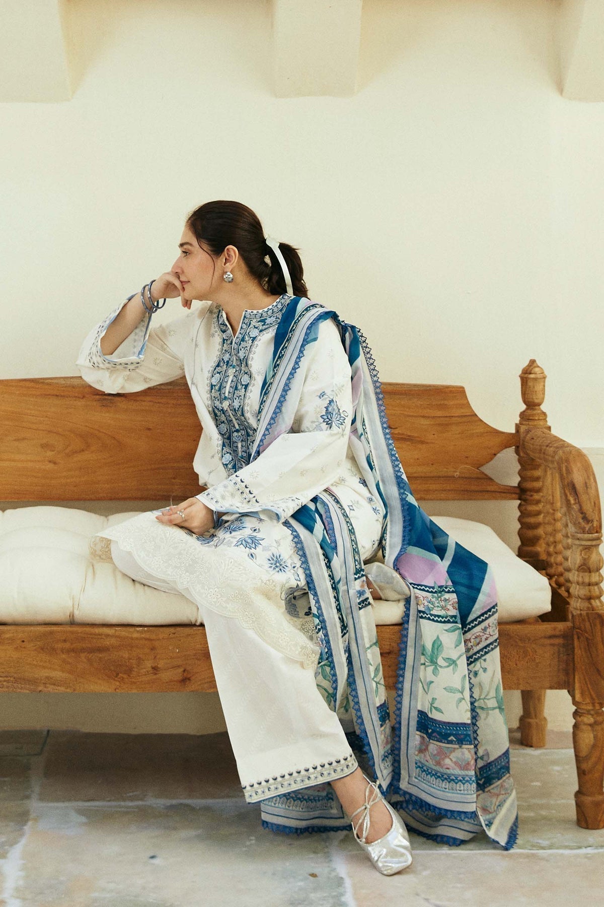 Zara Shahjahan | Coco Lawn Eid Edit 24 | IVORY-D4 - Riwayat-e-Khas