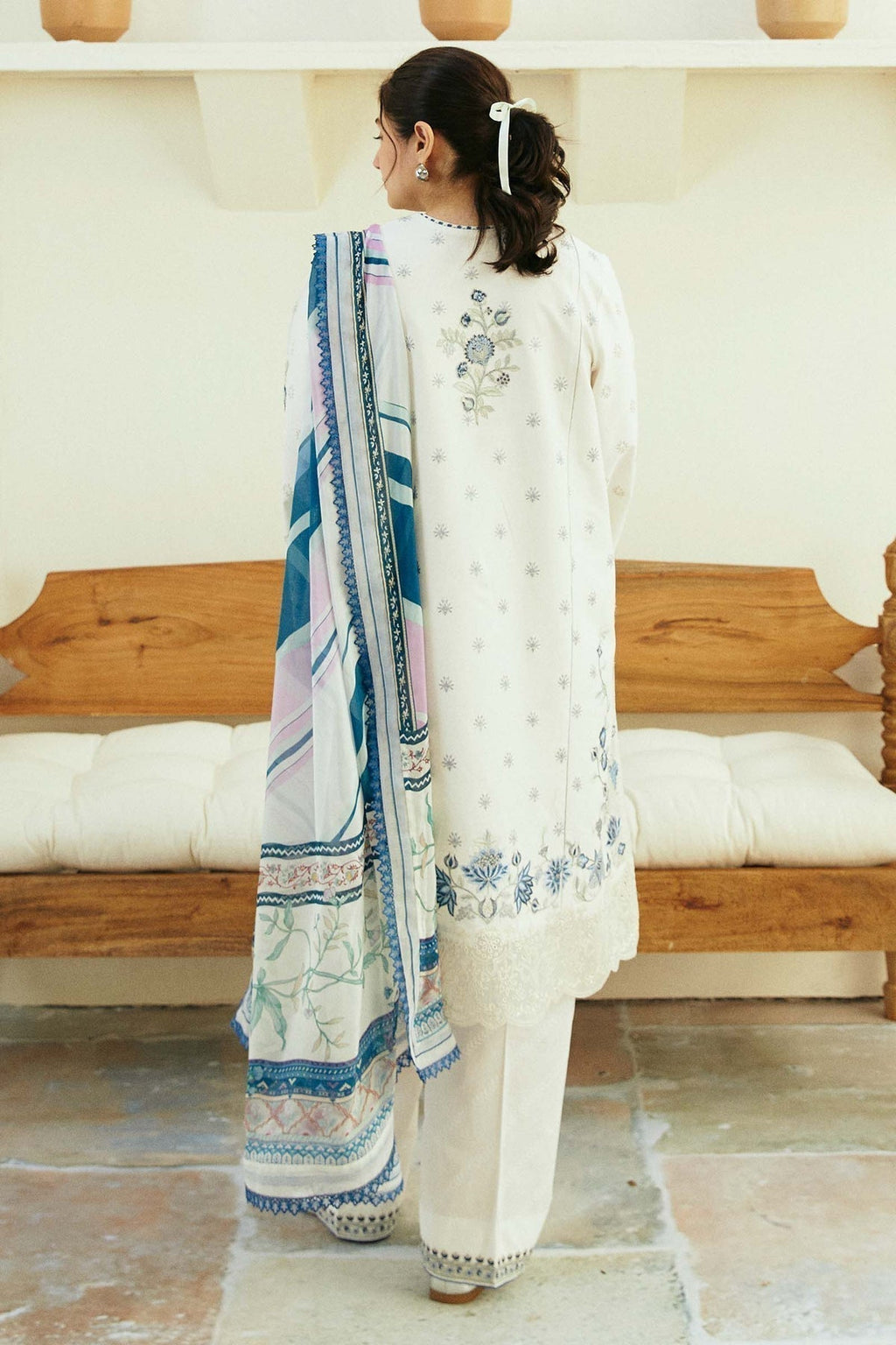 Zara Shahjahan | Coco Lawn Eid Edit 24 | IVORY-D4 - Riwayat-e-Khas
