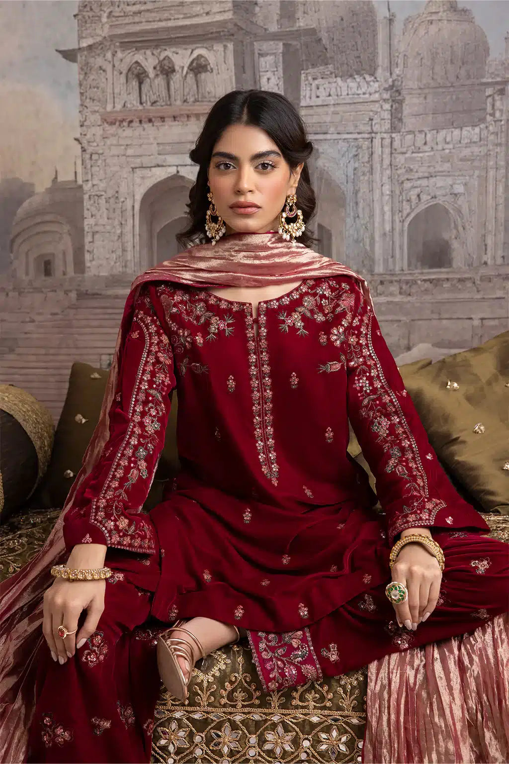 Iznik | Festive Velvet 23 | IV-27 HARF - House Of Anaya