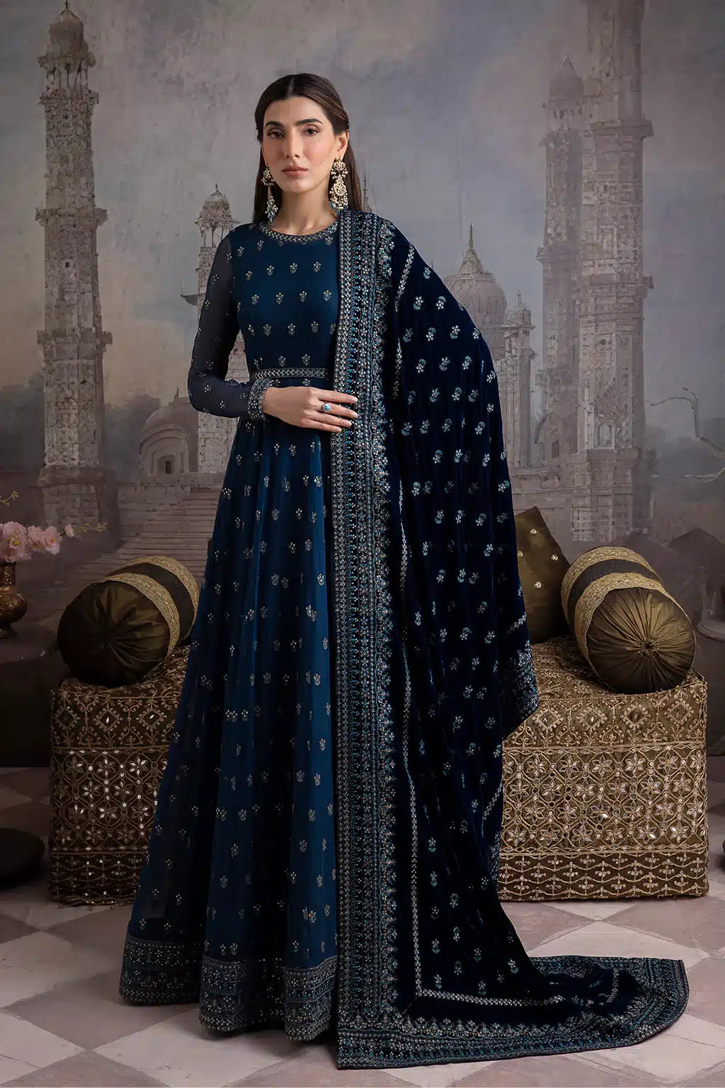 Iznik | Festive Velvet 23 | IV-25 RAQS - House Of Anaya