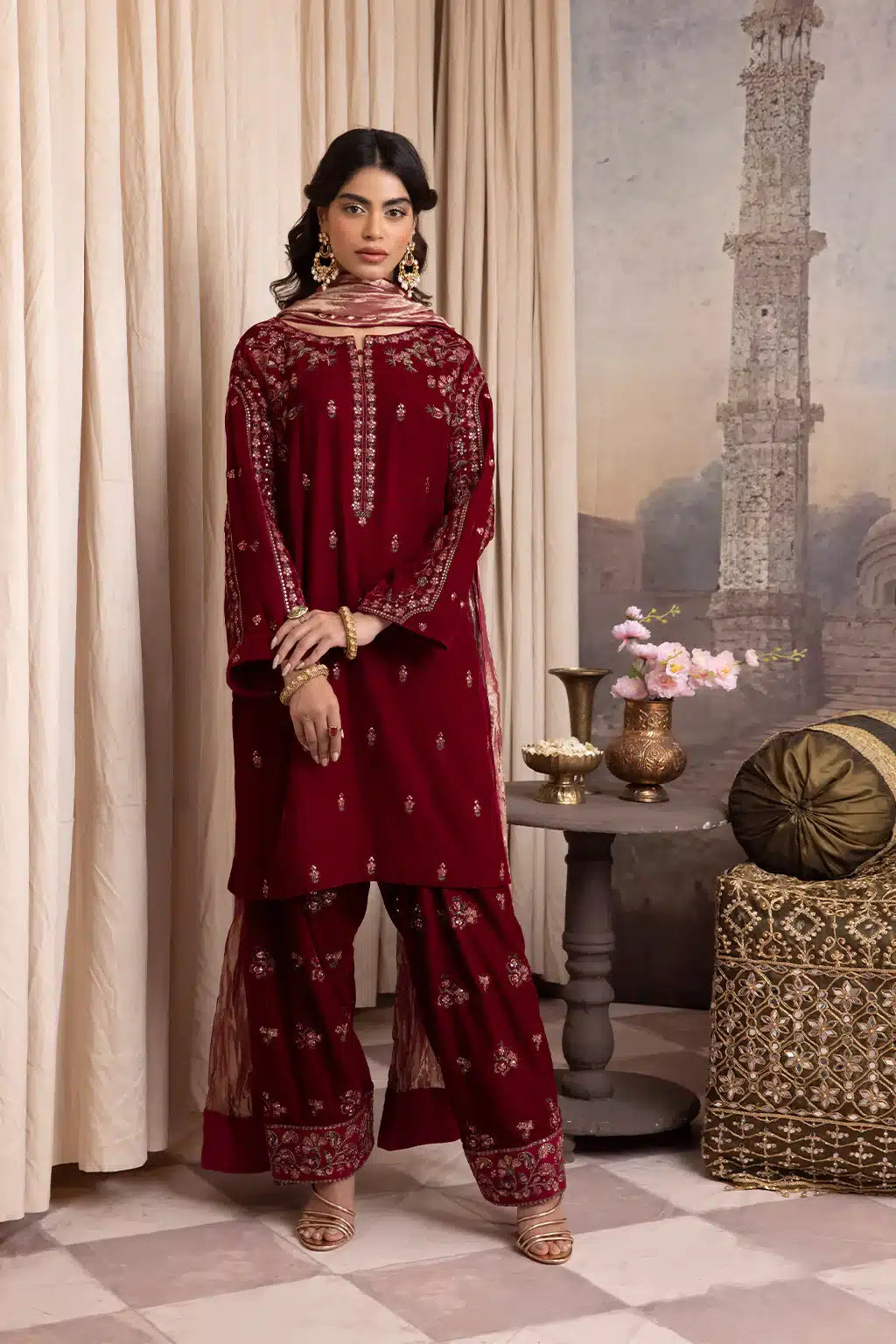 Iznik | Festive Velvet 23 | IV-27 HARF - House Of Anaya
