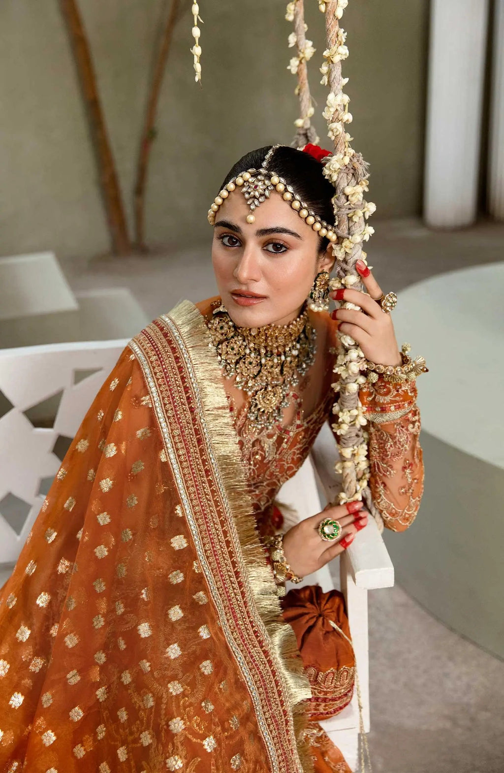 Zarin by Eleshia Embroidered Net 3Pc Suit - KHWAHER - House Of Anaya