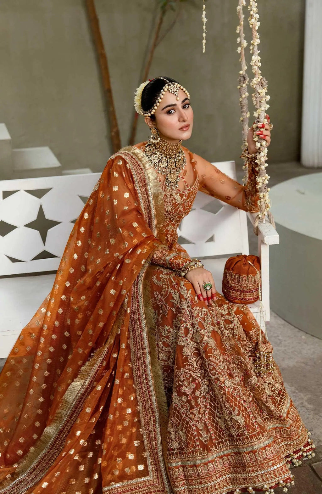 Zarin by Eleshia Embroidered Net 3Pc Suit - KHWAHER - House Of Anaya