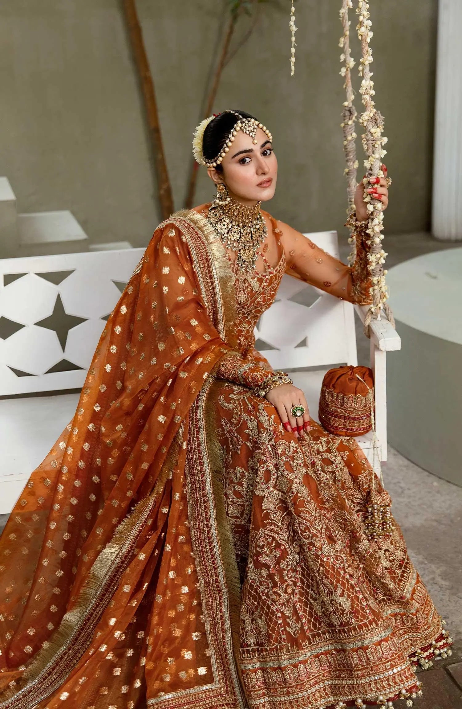 Zarin by Eleshia Embroidered Net 3Pc Suit - KHWAHER - House Of Anaya