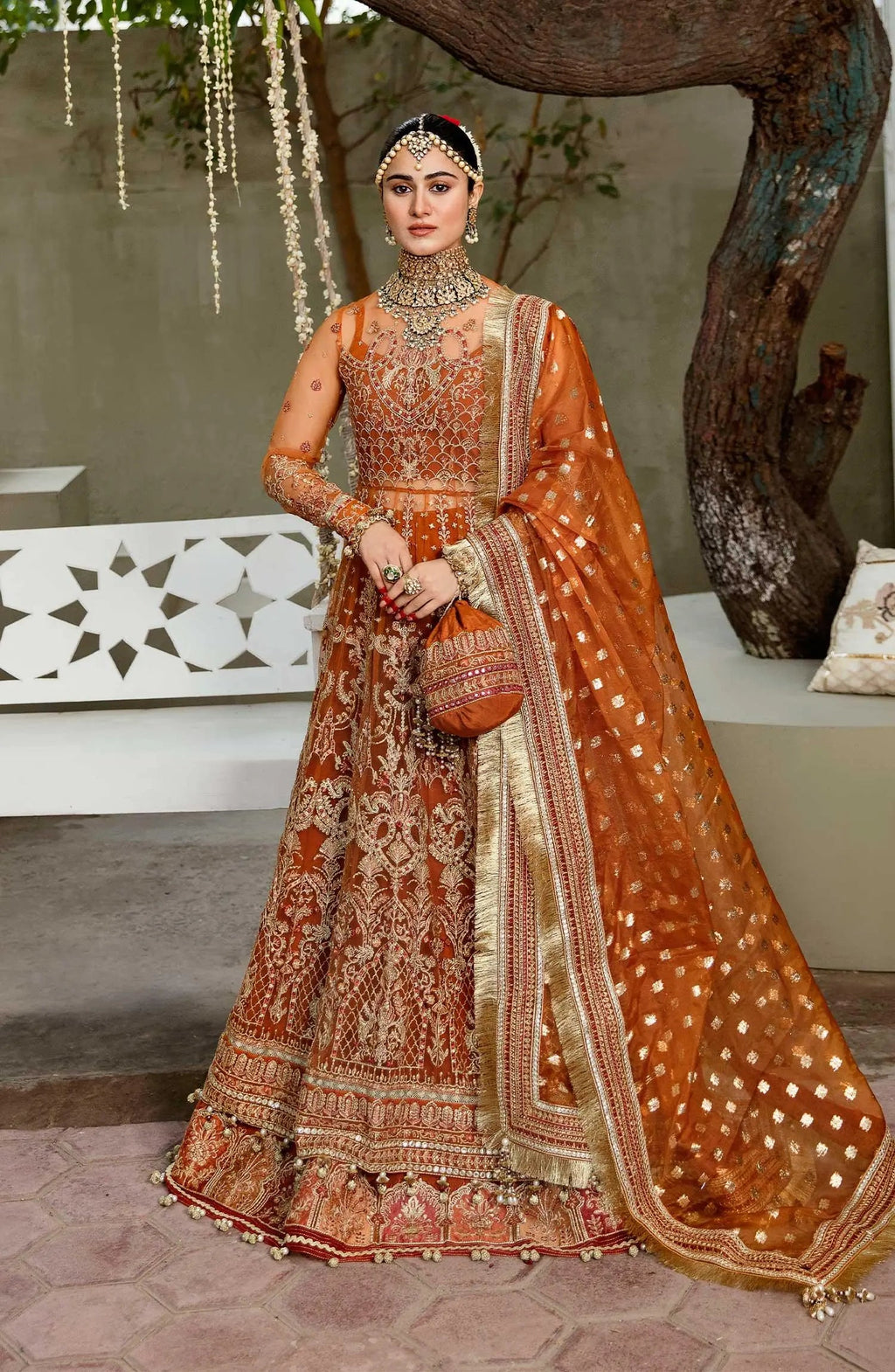 Zarin by Eleshia Embroidered Net 3Pc Suit - KHWAHER - House Of Anaya