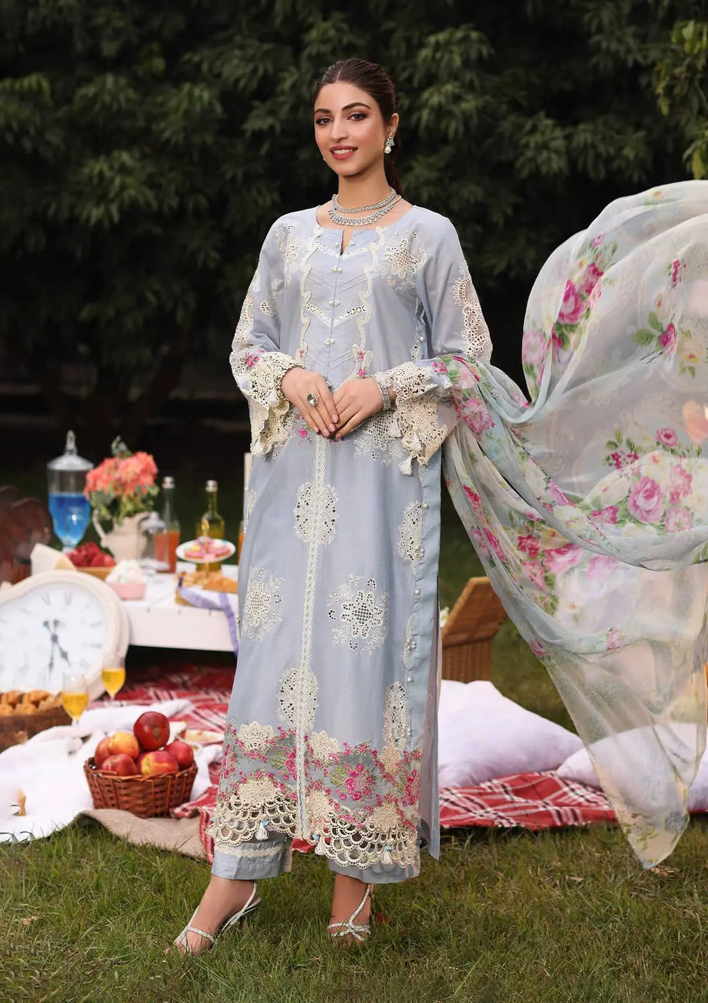 Kahf Premium | Festive Lawn 24 | KFL-08A FIRUZE - Riwayat-e-Khas