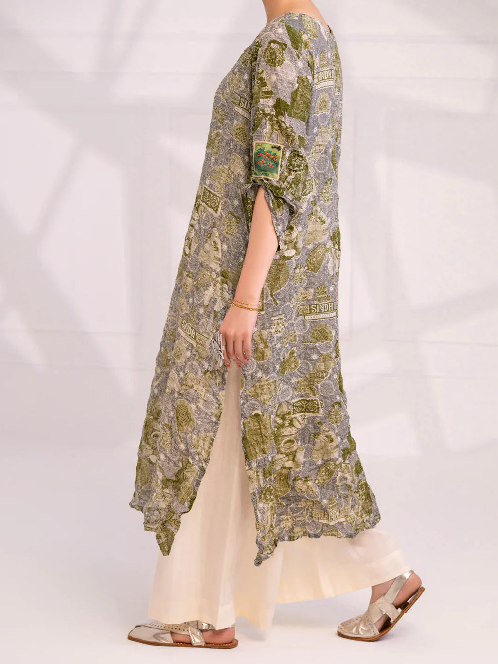 Almirah | Tale of heritage | Light Green Dobby Kurti - AL-LK-1080