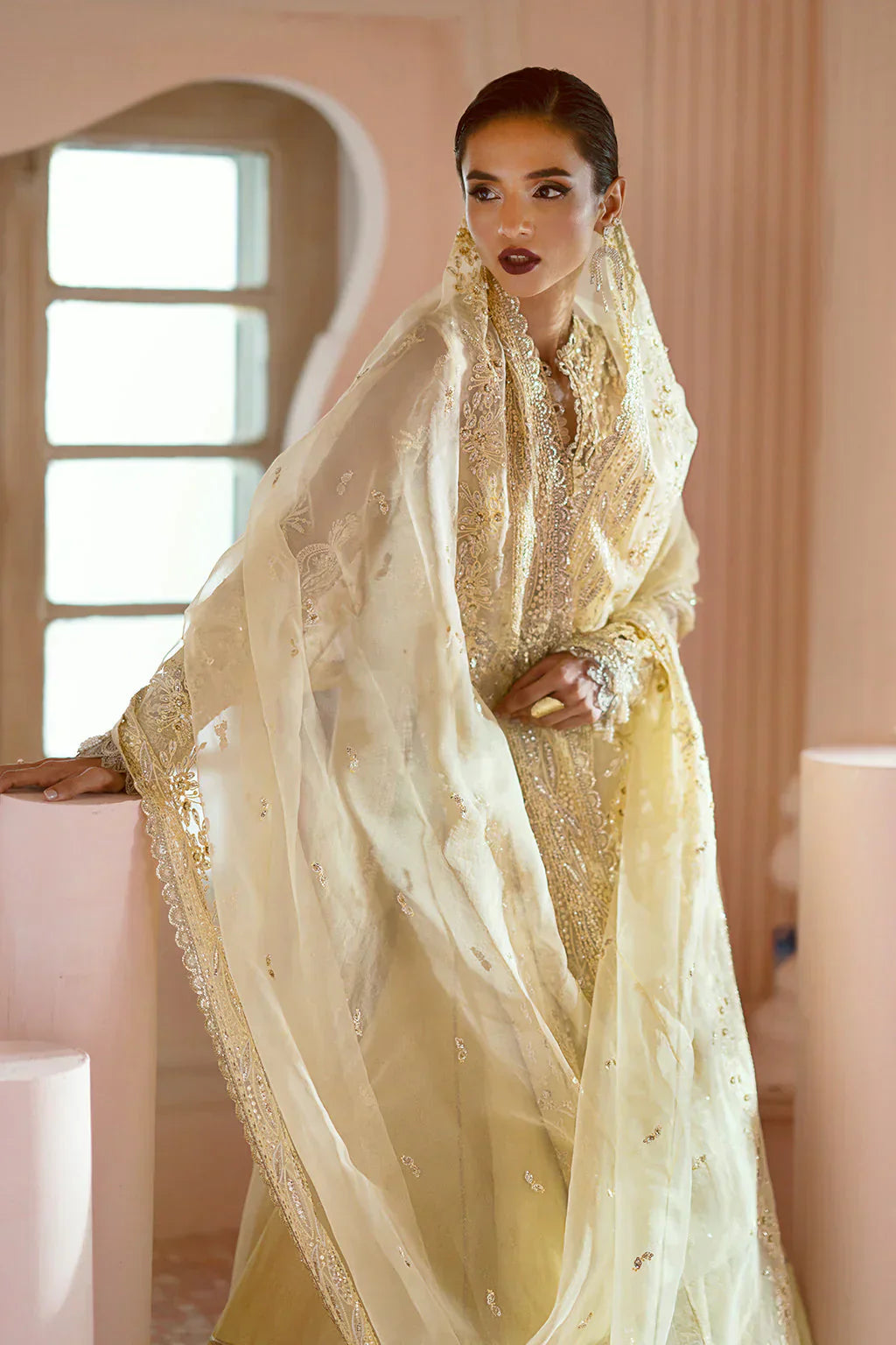 Ayzel Luminara Embroidered Organza 3Pc Suit AWF-02 LEIA