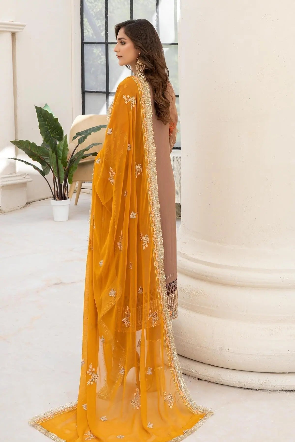 Naqsh Majestic By Imrozia Premium Chiffon 3Pc Suit M-53 Eleonora - House Of Anaya