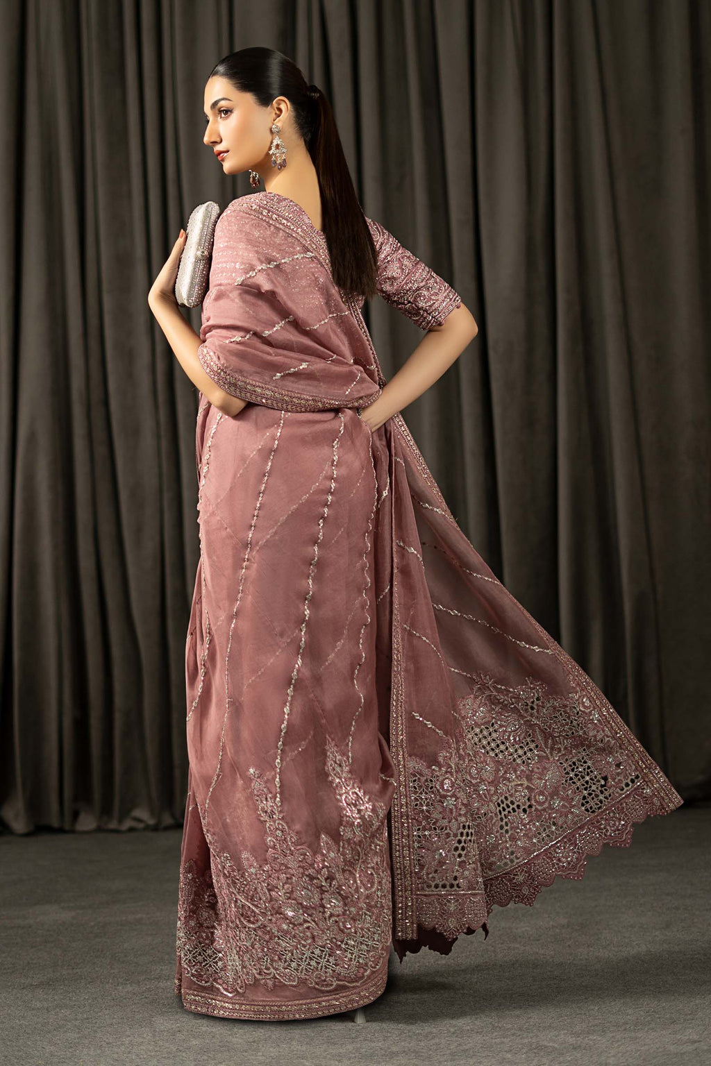 Maria B | Eid Collection 26 | Embroidered Organza Saree