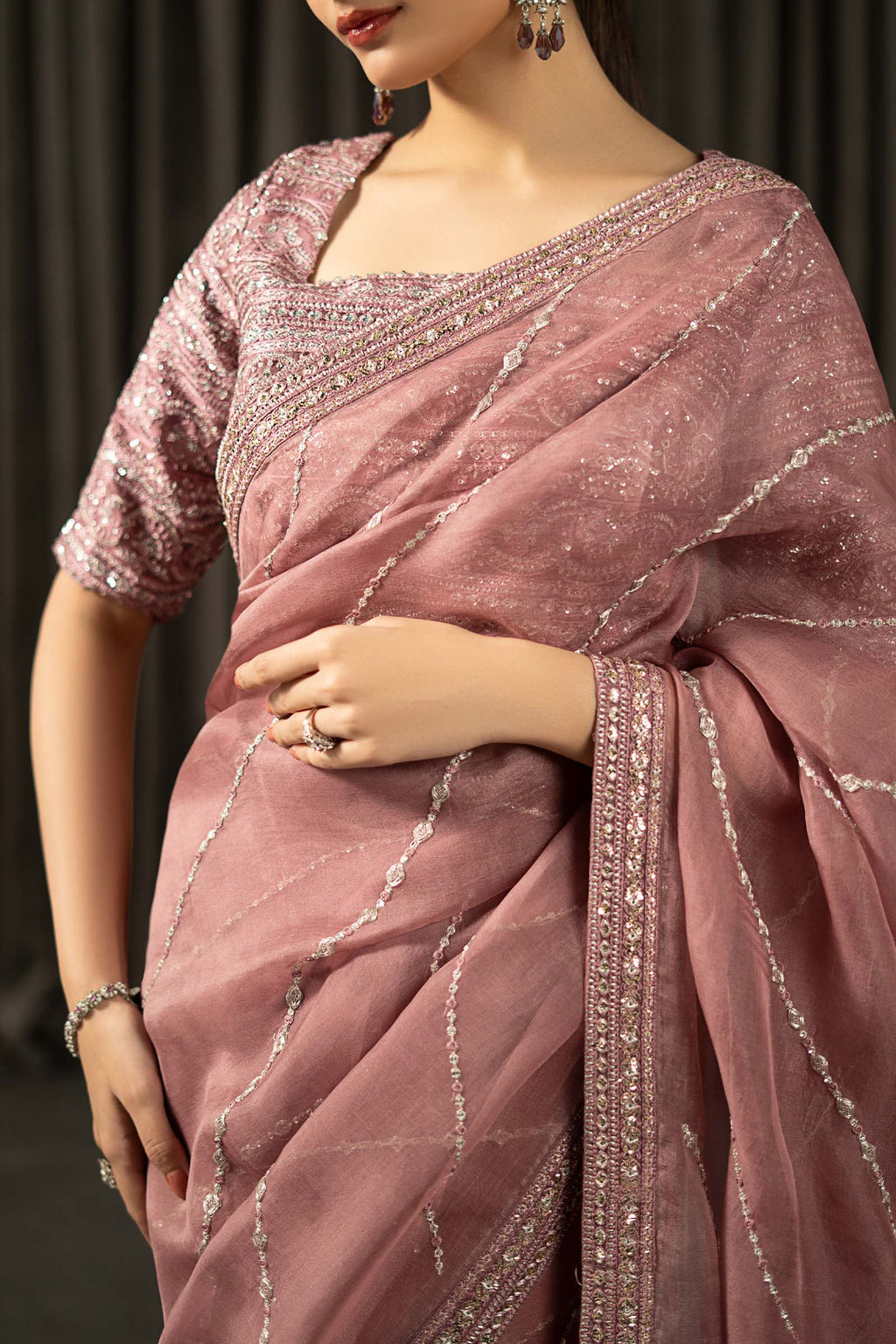 Maria B | Eid Collection 26 | Embroidered Organza Saree