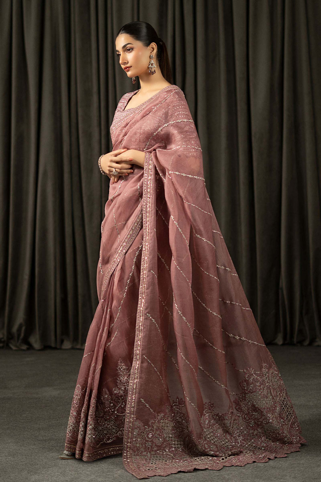 Maria B | Eid Collection 26 | Embroidered Organza Saree