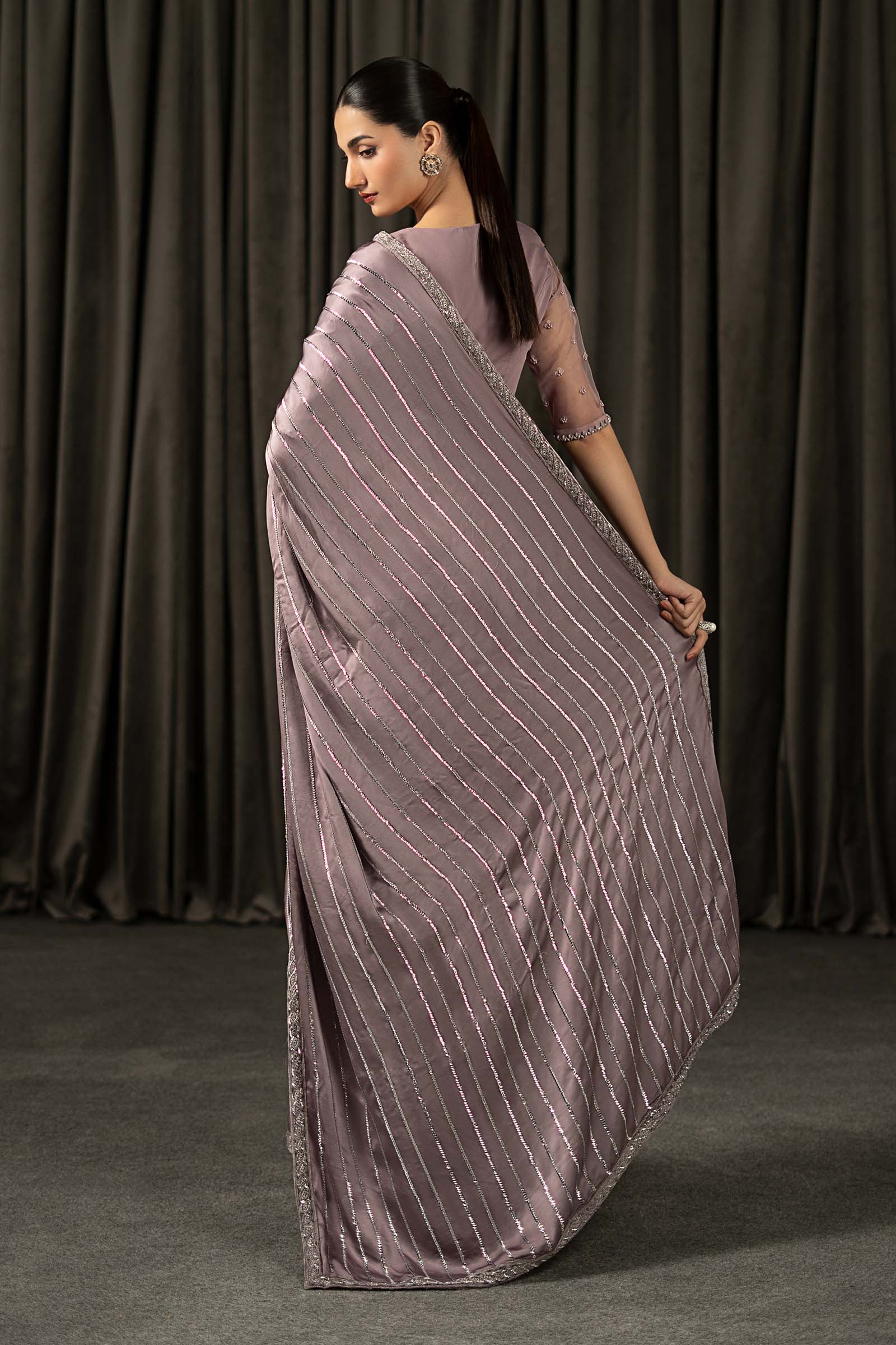 Maria B | Eid Collection 26 | Embroidered Charmeuse Silk Saree