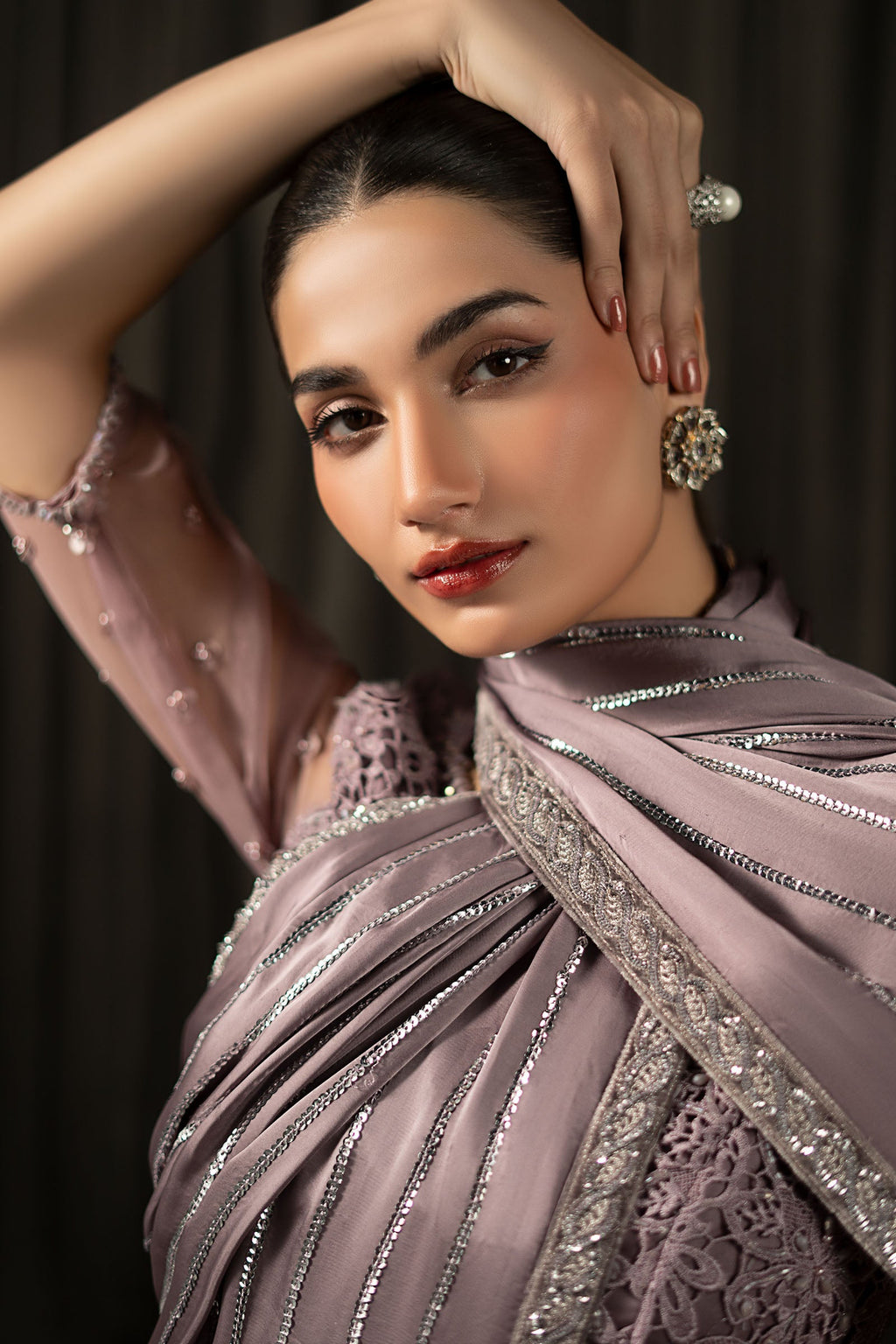 Maria B | Eid Collection 26 | Embroidered Charmeuse Silk Saree