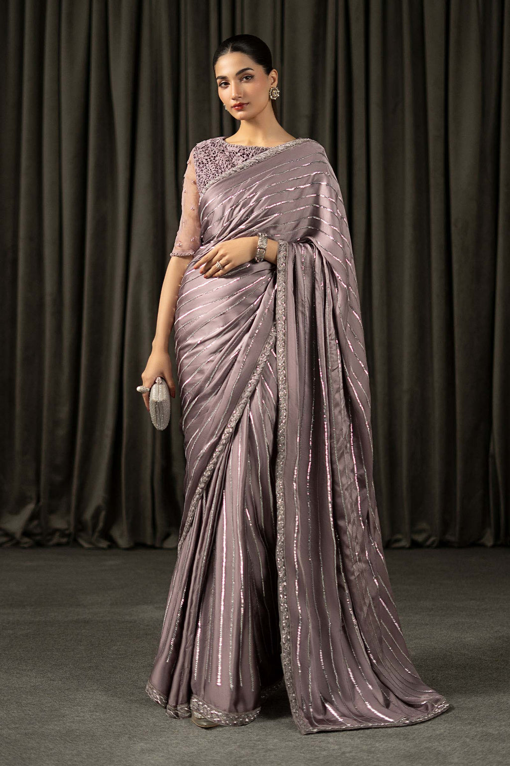 Maria B | Eid Collection 26 | Embroidered Charmeuse Silk Saree