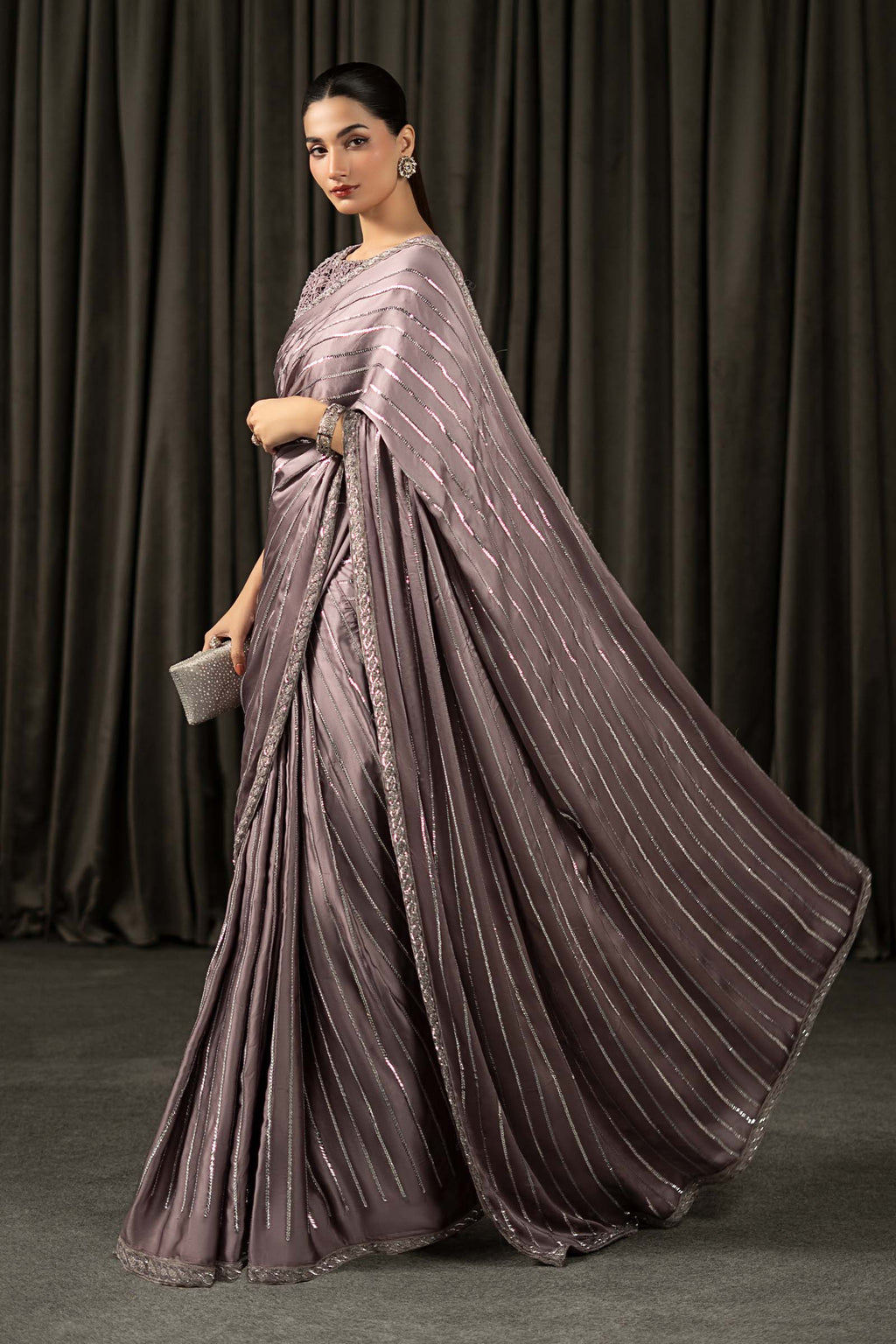 Maria B | Eid Collection 26 | Embroidered Charmeuse Silk Saree