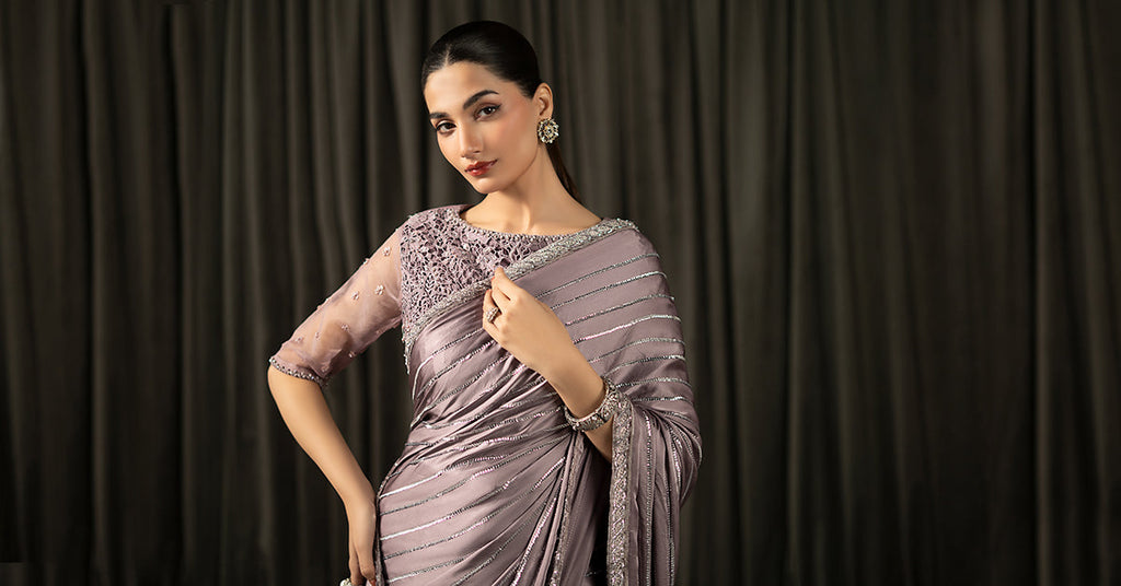 Maria B | Eid Collection 26 | Embroidered Charmeuse Silk Saree
